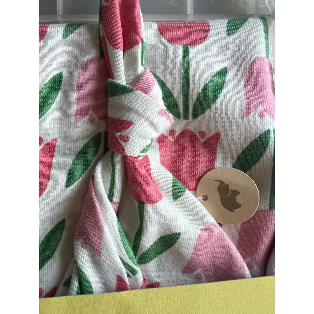 Monica + Andy Newborn Coming Home Blanket Swaddle Cuddle Flowers Hat New - Picture 5 of 5